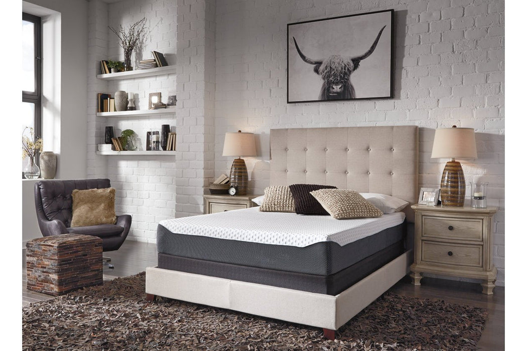 10 Inch Chime Elite White/Blue Full Memory Foam Mattress in a box - M67321 - Lara Furniture