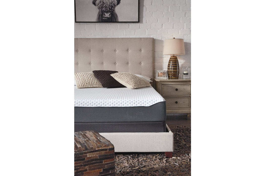 10 Inch Chime Elite White/Blue Queen Memory Foam Mattress in a box - M67331 - Lara Furniture