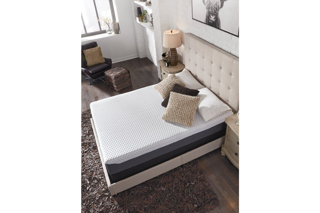 10 Inch Chime Elite White/Blue Queen Memory Foam Mattress in a box - M67331 - Lara Furniture