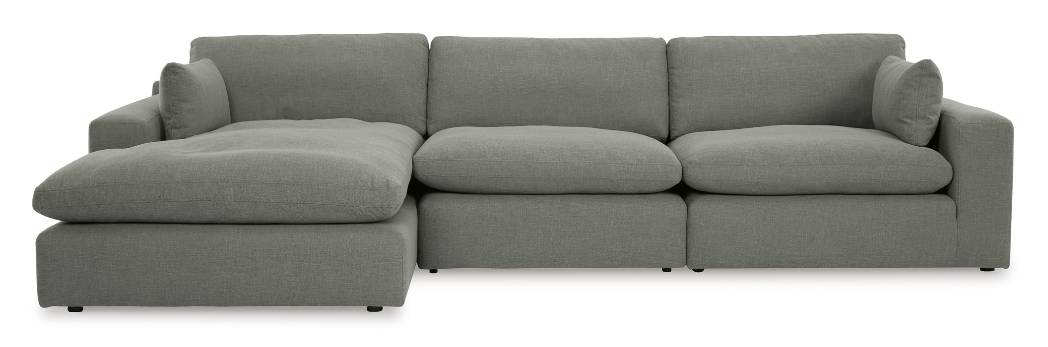 Elyza Smoke 3-Piece LAF Sectional with Chaise