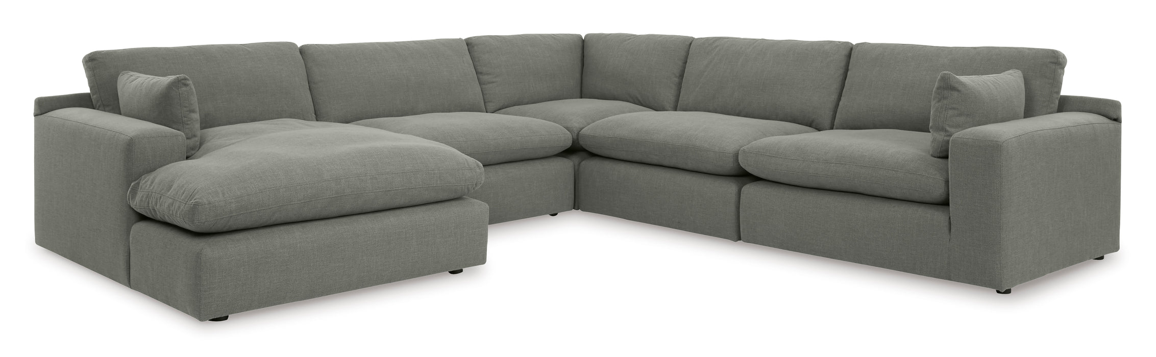 Elyza 5-Piece Smoke LAF Sectional with Chaise