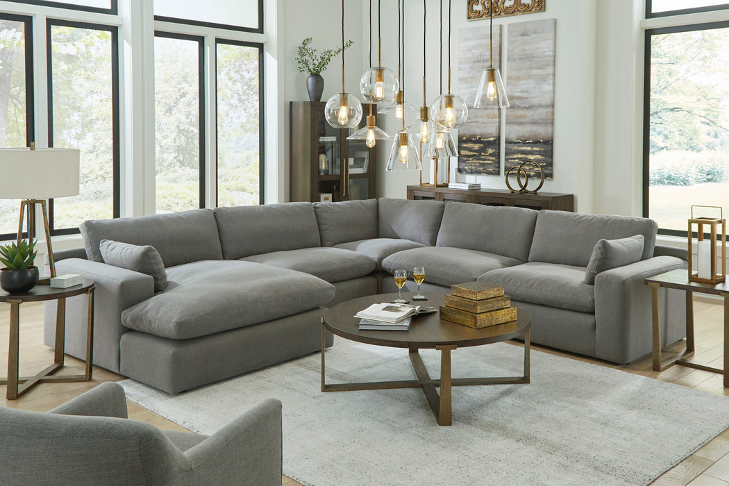 Elyza 5-Piece Smoke LAF Sectional with Chaise