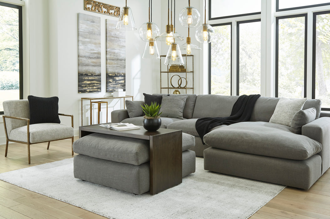 Elyza  Smoke 3-Piece RAF Sectional with Chaise