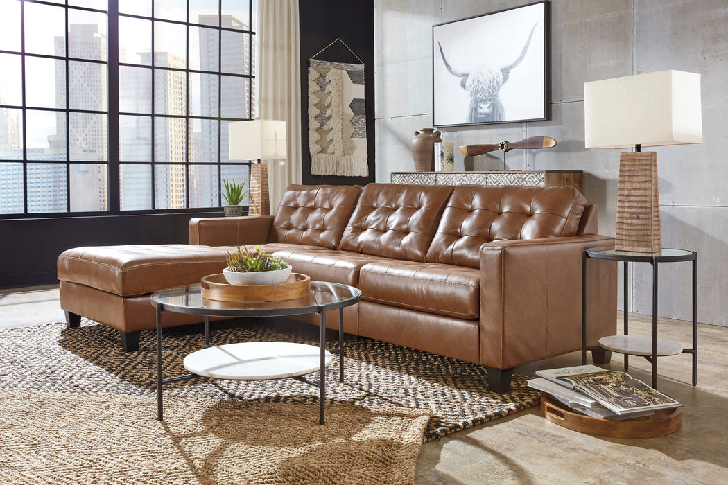 Baskove Auburn Leather LAF Sectional - Lara Furniture