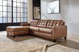 Baskove Auburn Leather LAF Sectional - Lara Furniture