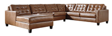 Baskove Auburn Leather Large LAF Sectional - Lara Furniture