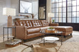 Baskove Auburn Leather RAF Sectional - Lara Furniture