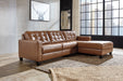 Baskove Auburn Leather RAF Sectional - Lara Furniture