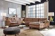 Baskove Auburn Leather Large RAF Sectional - Lara Furniture