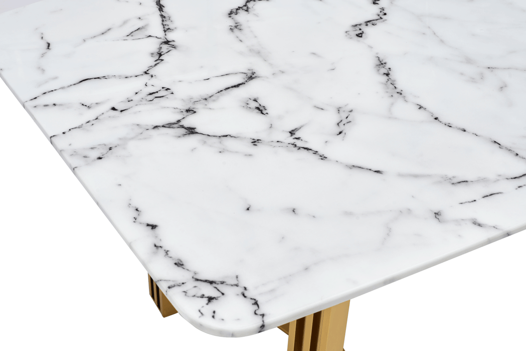 131 Gold Marble Dining Set - Lara Furniture