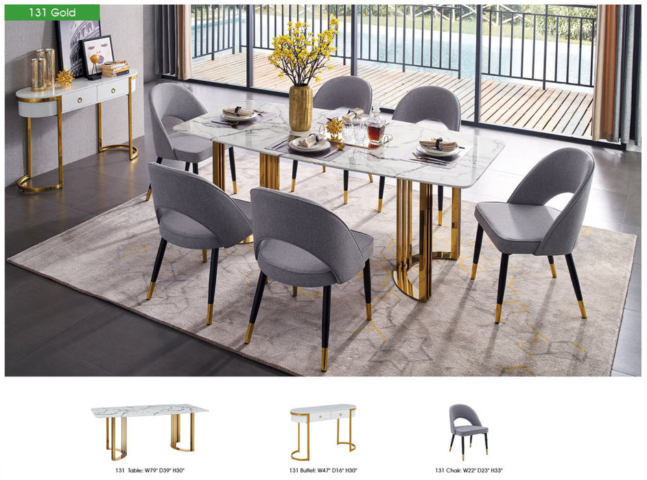 131 Gold Marble Dining Table - i27593 - Lara Furniture