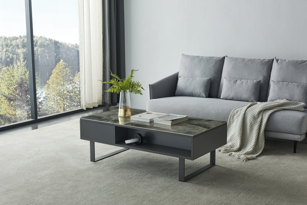 1388 Coffee Table W/ Storage Grey - i34876 - Lara Furniture