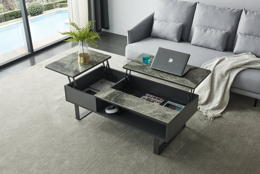 1388 Coffee Table W/ Storage Grey - i34876 - Lara Furniture