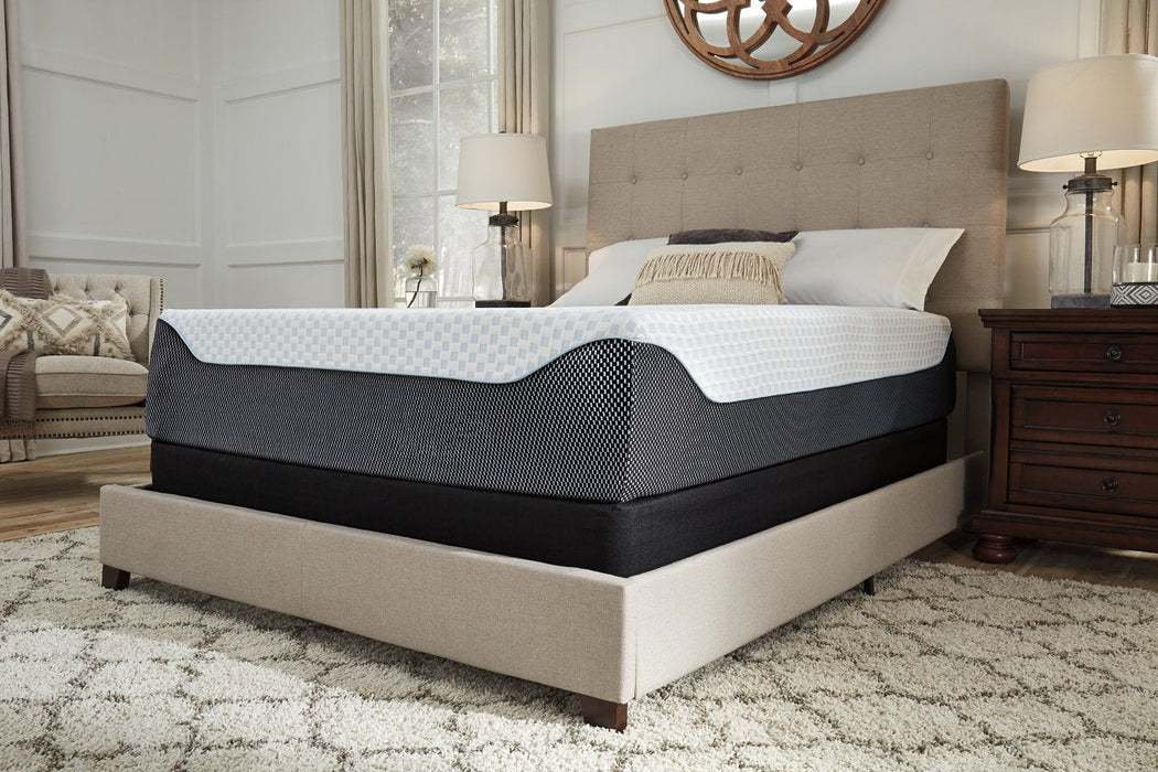 14 Inch Chime Elite White/Blue King Memory Foam Mattress in a Box - M71441 - Lara Furniture