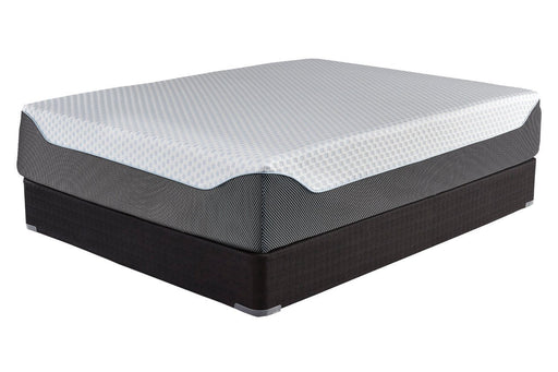 14 Inch Chime Elite White/Blue Queen Memory Foam Mattress in a Box - M71431 - Lara Furniture