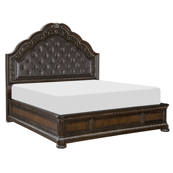 Beddington Dark Cherry Upholstered Panel Bedroom Set