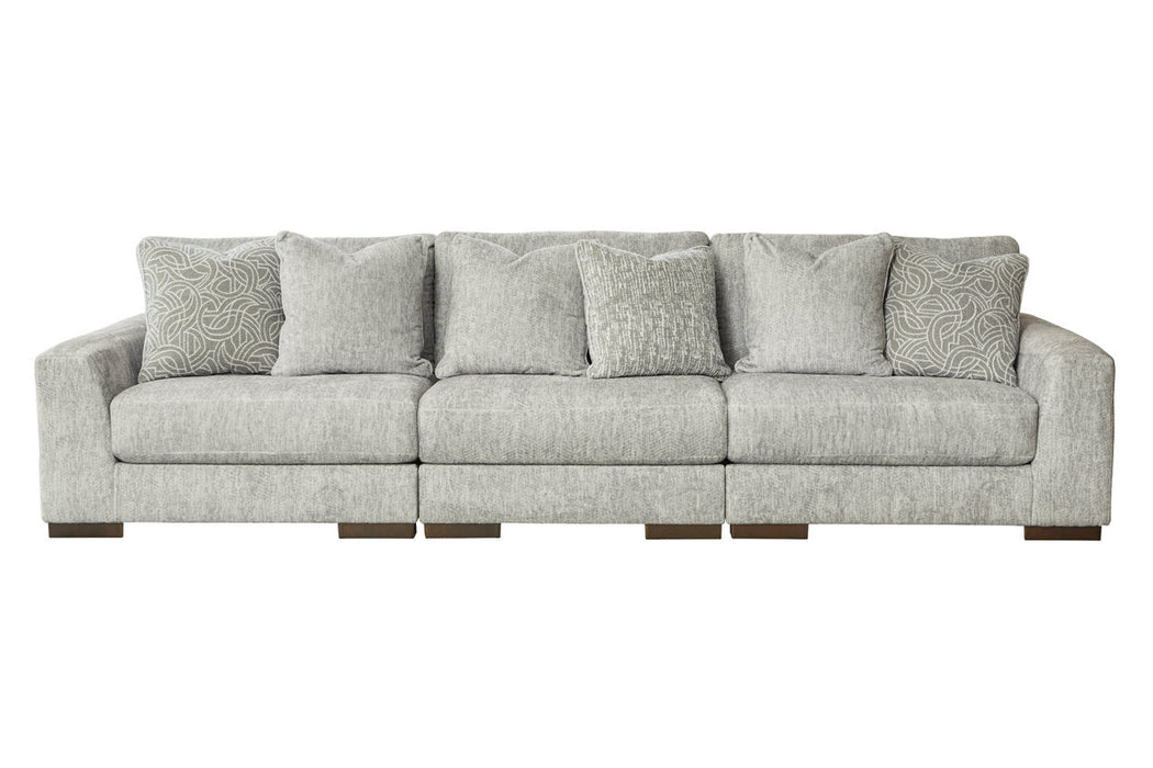 Regent Park Pewter 3-Piece Sofa