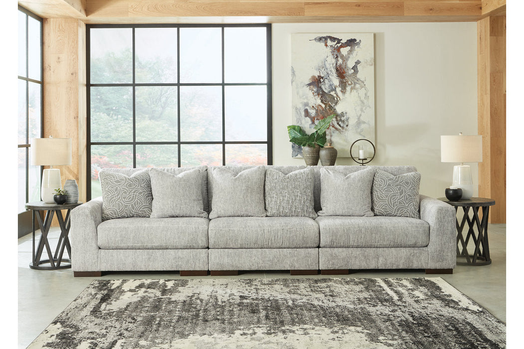 Regent Park Pewter 3-Piece Sofa