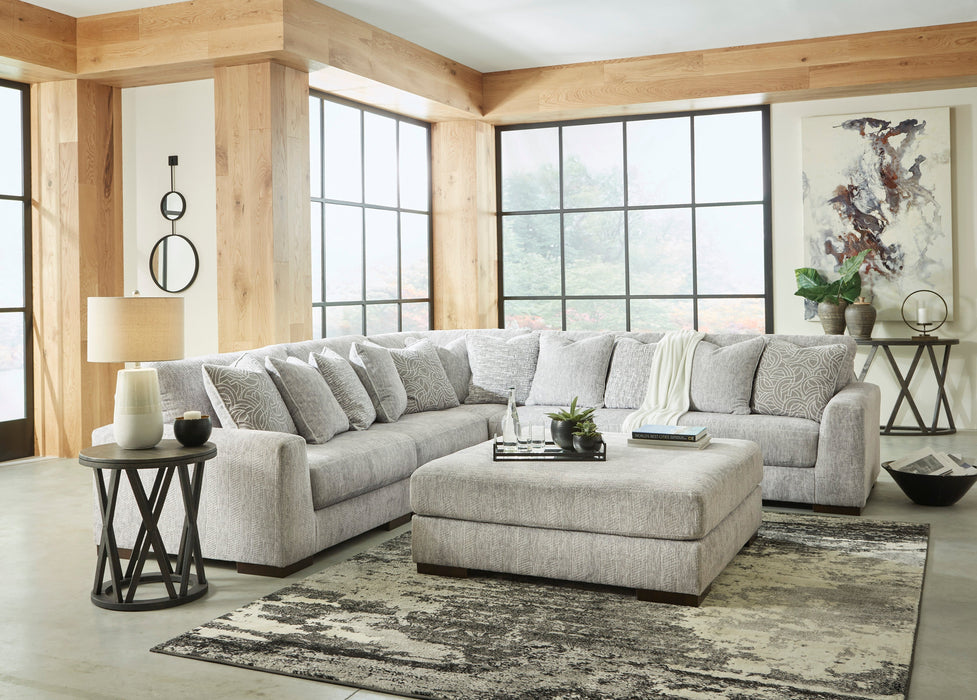 Regent Park Pewter 5-Piece Sectional