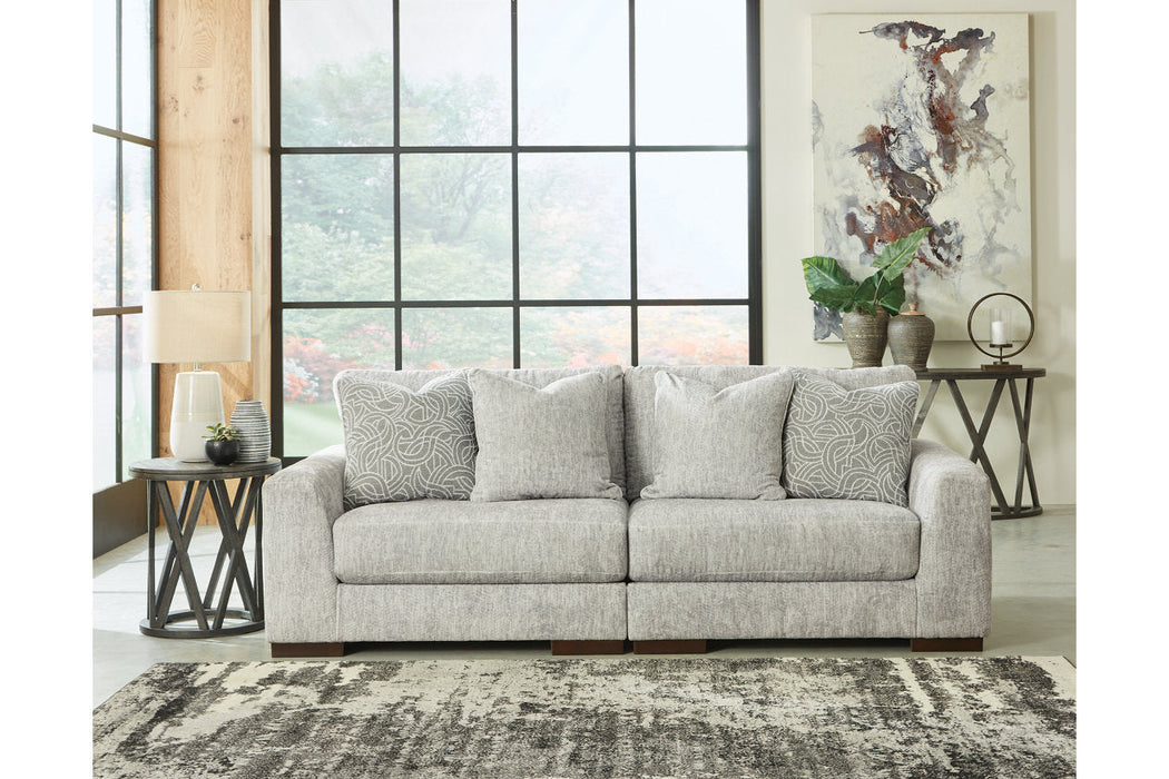 Regent Park Pewter 2-Piece Loveseat