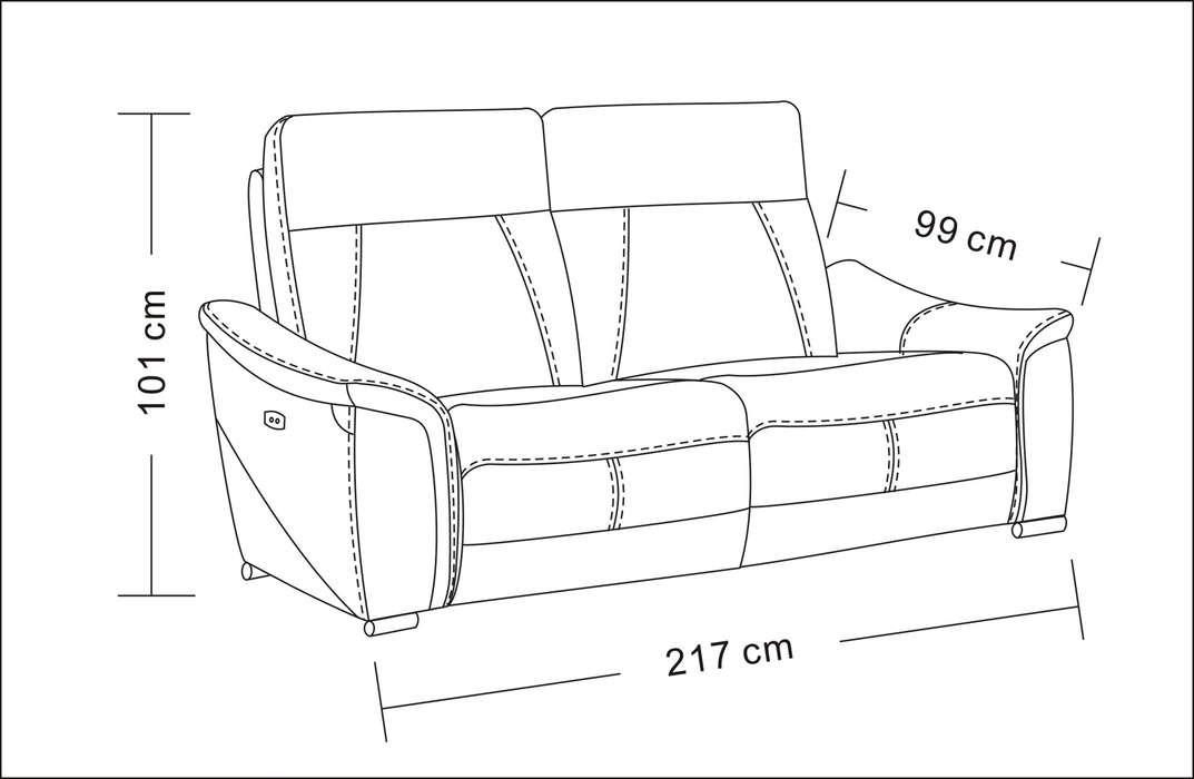 1705 Light-Grey With Electric Recliners Set - Lara Furniture