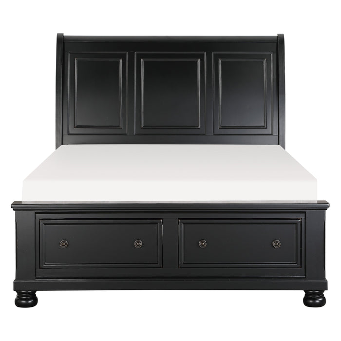 Laurelin Black Sleigh Storage Platform Bedroom Set