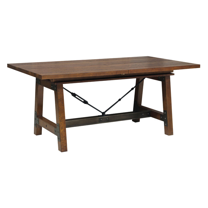 Holverson Rustic Brown Extendable Dining Set