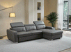 1822 Grey Sectional Right W/Bed - i38163 - Lara Furniture