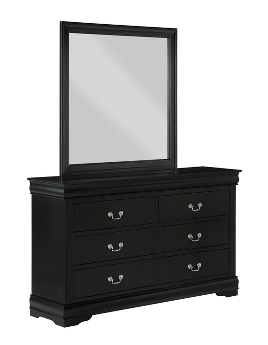 Louis Philip Black Sleigh Bedroom Set