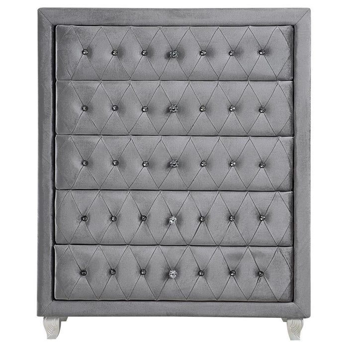 Deanna  Gray Upholstered Platform Bedroom Set