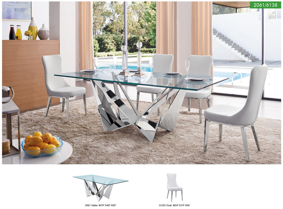 2061 Table And 6138 Chairs Set - Lara Furniture