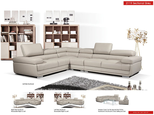 2119 Sectional Light Grey - i17280 - Lara Furniture