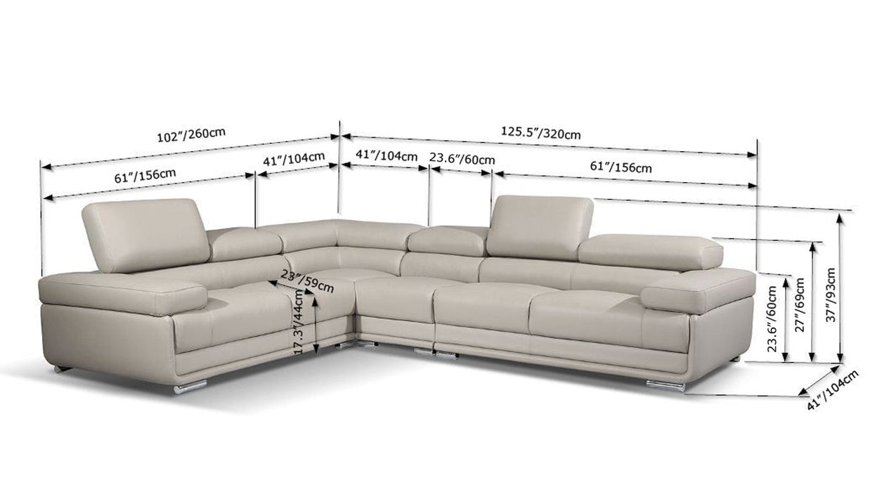 2119 Sectional White - i21830 - Lara Furniture