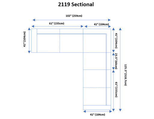 2119 Sectional White - i21830 - Lara Furniture