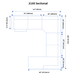 2144 Sectional Grey W/1 Recliner - i31278 - Lara Furniture