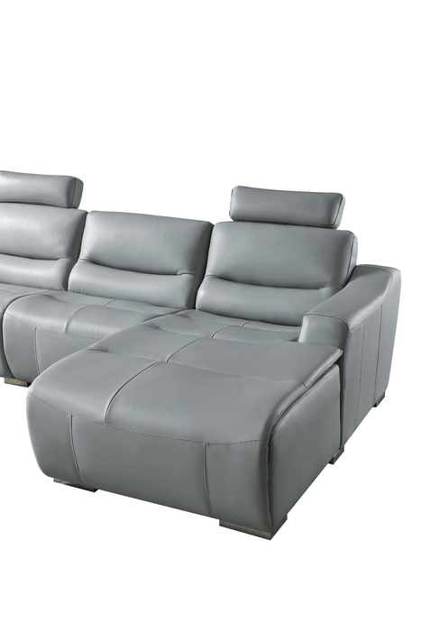 2144 Sectional Grey W/1 Recliner - i31278 - Lara Furniture