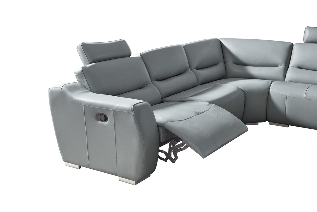 2144 Sectional Grey W/1 Recliner - i31278 - Lara Furniture