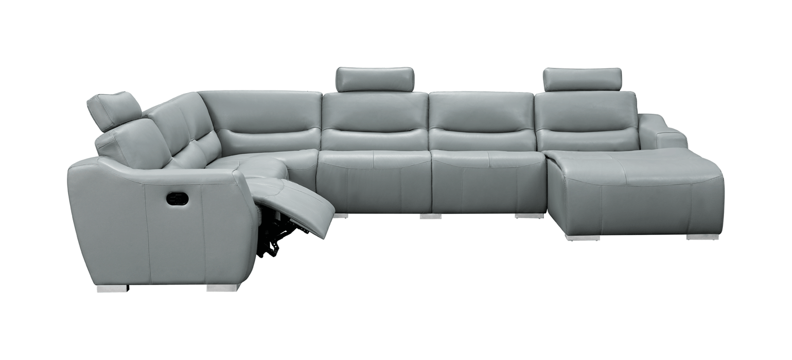 2144 Sectional Grey W/1 Recliner - i31278 - Lara Furniture