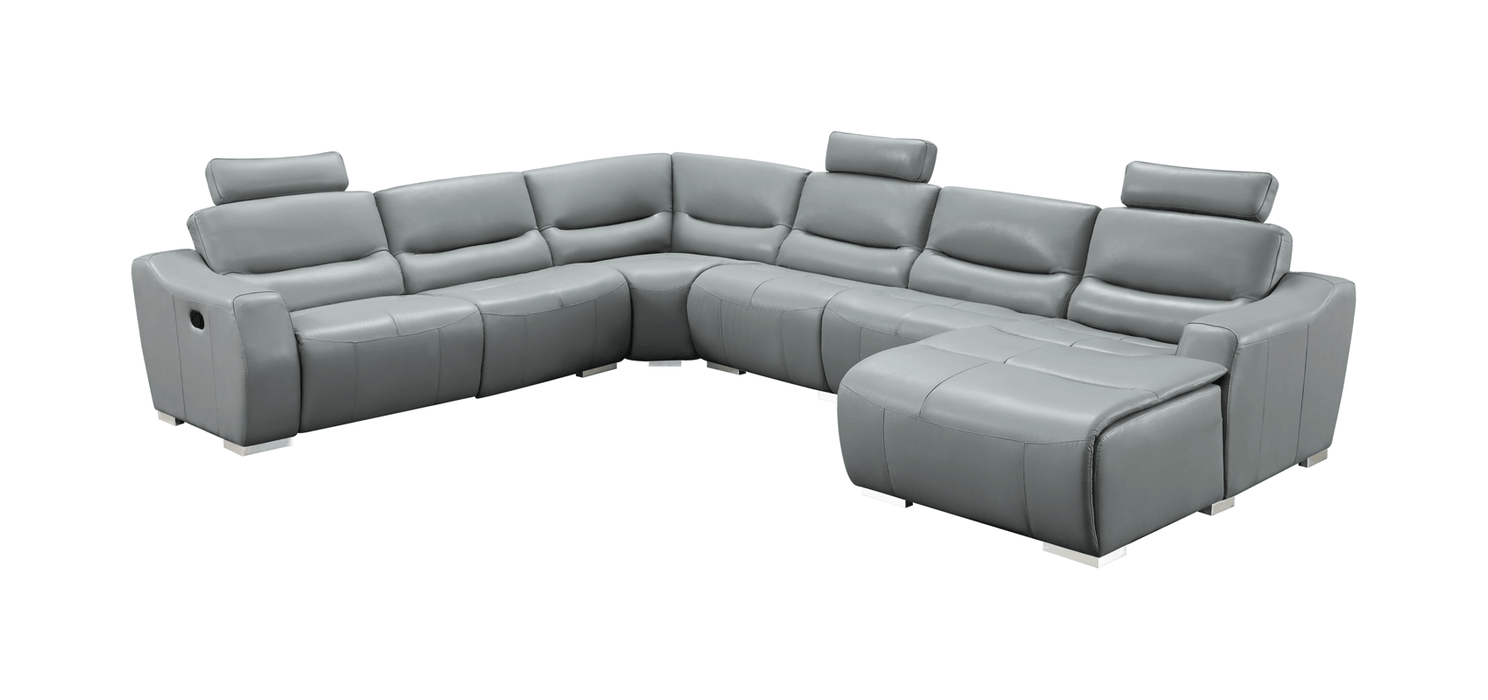 2144 Sectional Grey W/1 Recliner - i31278 - Lara Furniture