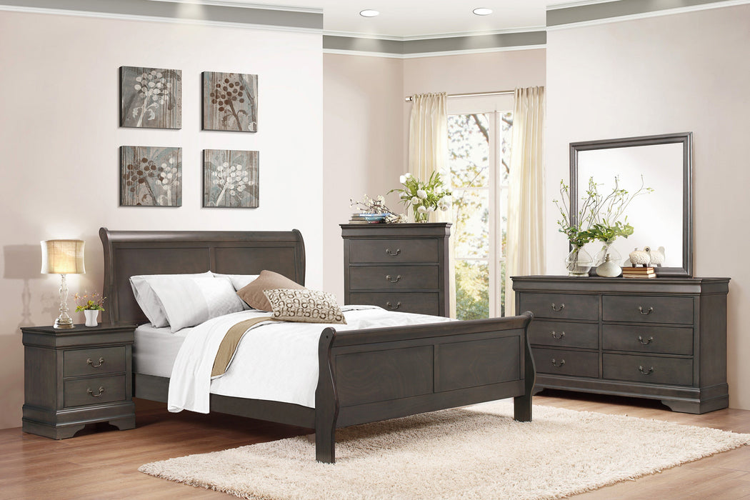 Mayville Stained Gray Sleigh Bedroom Set