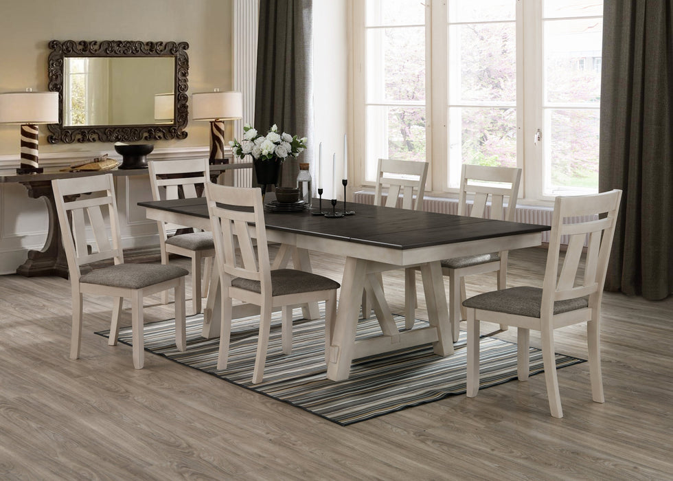 Maribelle Chalk/Gray Extendable Dining Set