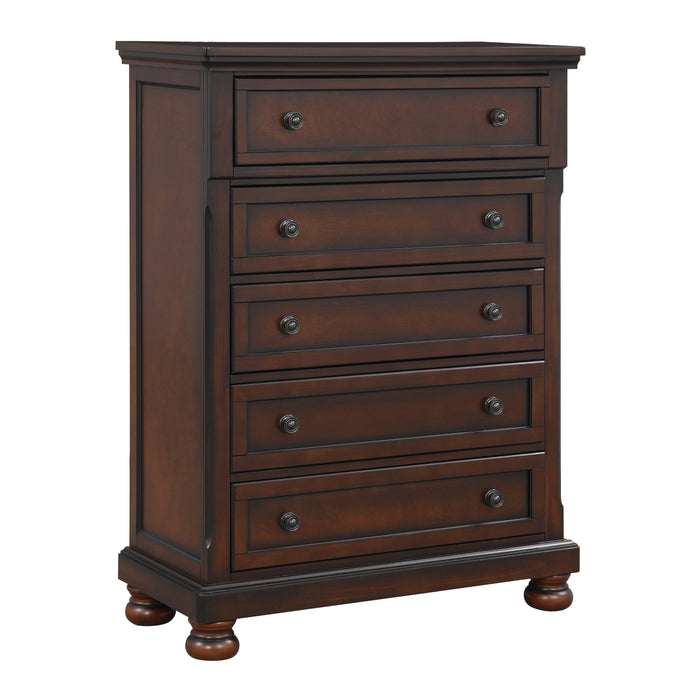 Cumberland Brown Cherry Sleigh Storage Platform Bedroom Set