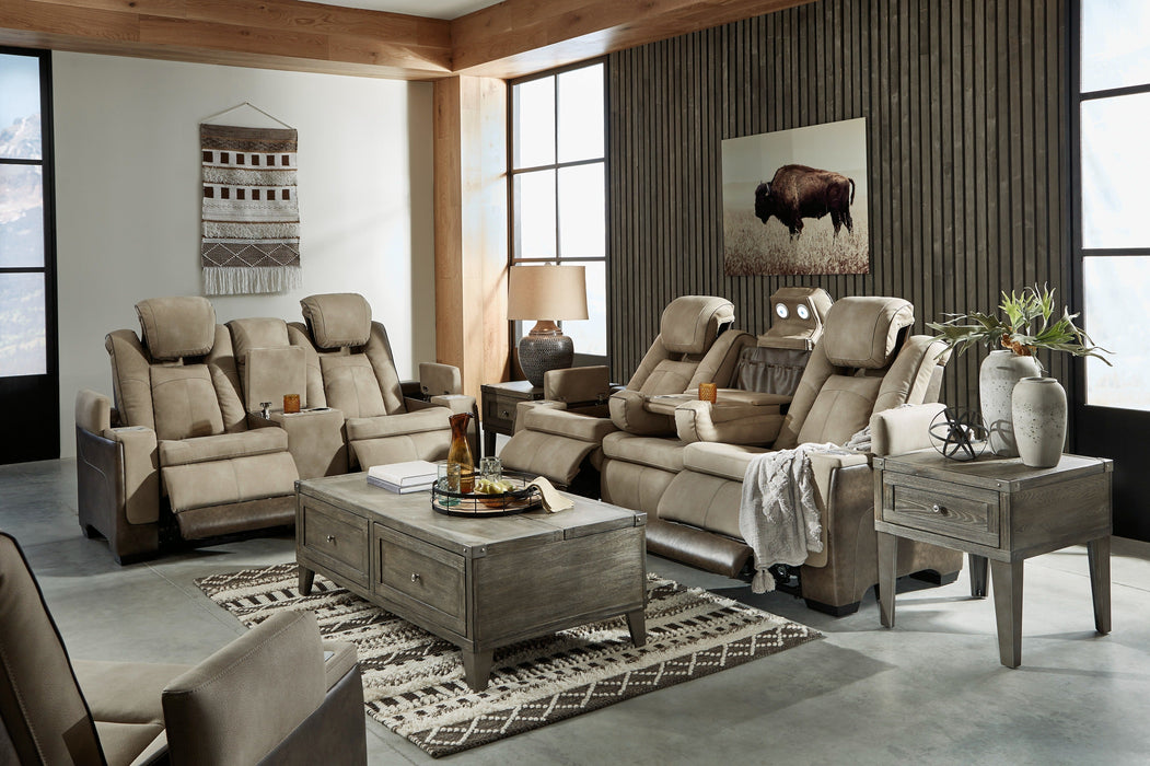 Next-Gen Durapella Sand Power Reclining Living Room Set