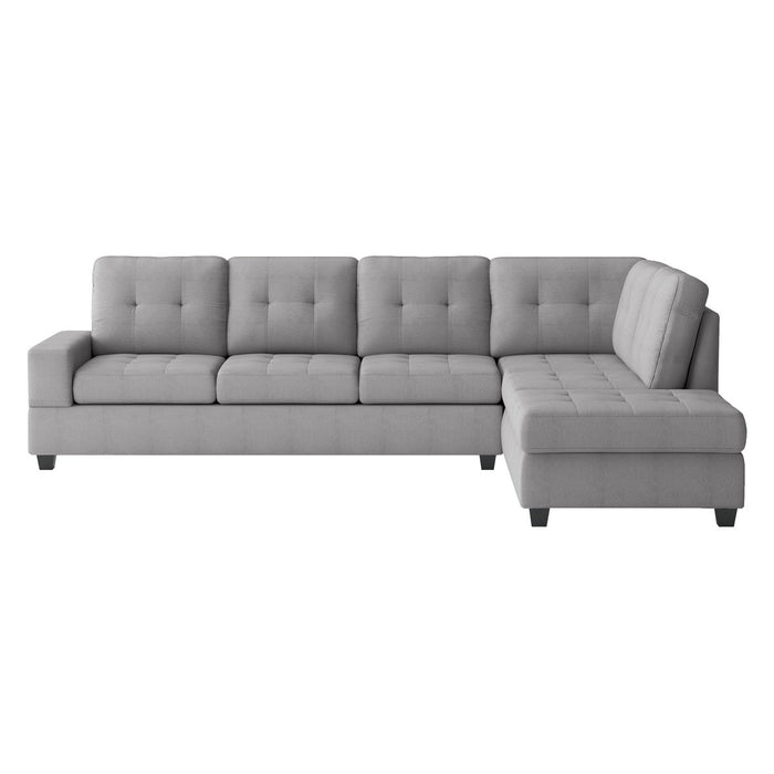 Heights Silver Gray  Reverisble Sectional with Storage Ottoman