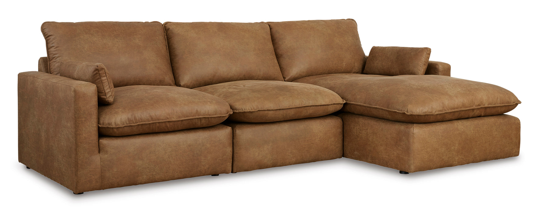 Marlaina Caramel 3-Piece RAF Sectional with Chaise