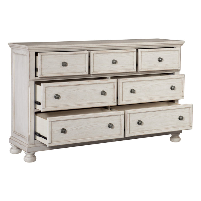 Bethel Wire Brushed White Sleigh Storage Platform Bedroom Set