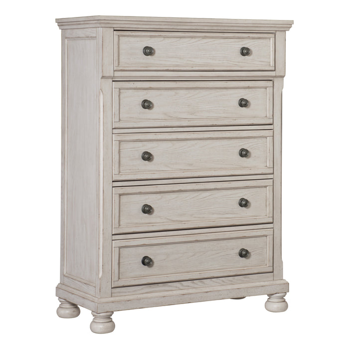 Bethel Wire Brushed White Sleigh Storage Platform Bedroom Set