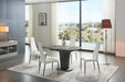 2417 Marble Table Grey Taupe With 3405 Chairs Beige Set - Lara Furniture