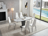 2417 Marble Table White With 3405 White Chairs Set - Lara Furniture