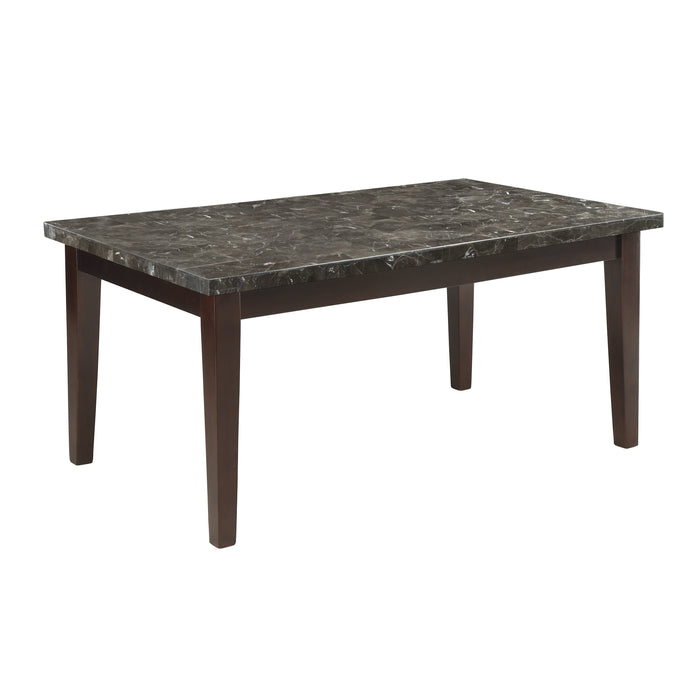 Decatur Dark Cherry Marble-Top Dining Set